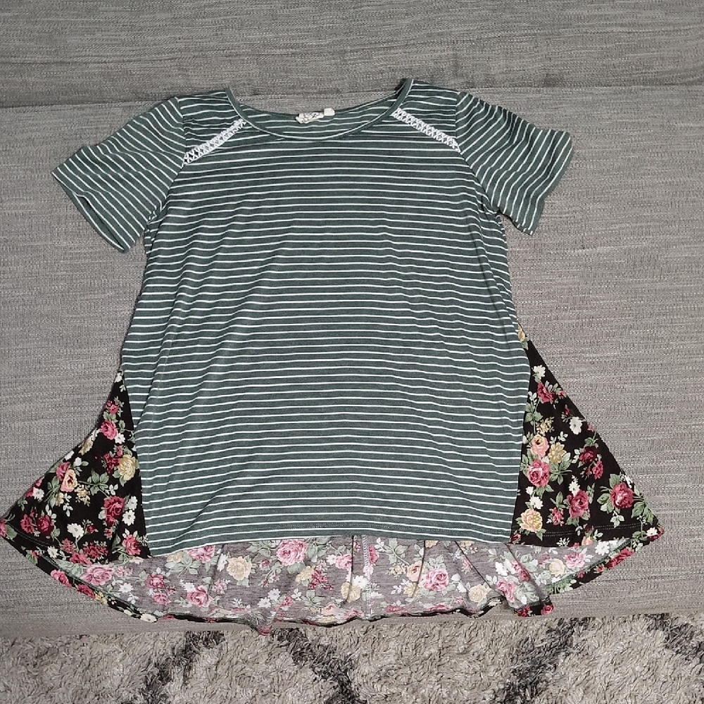 Striped Floral Top